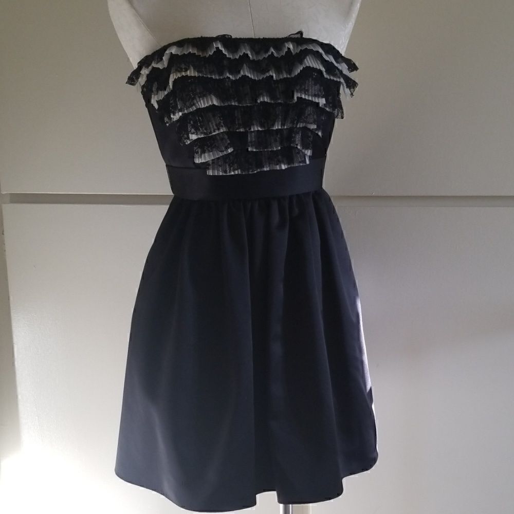 A B S Collection Black Satin Cocktail Dress, sz.2